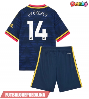 Lacne Dětský Futbalové dres Arsenal Viktor Gyokeres #14 2026-27 Krátky Rukáv - Preč (+ trenírky)